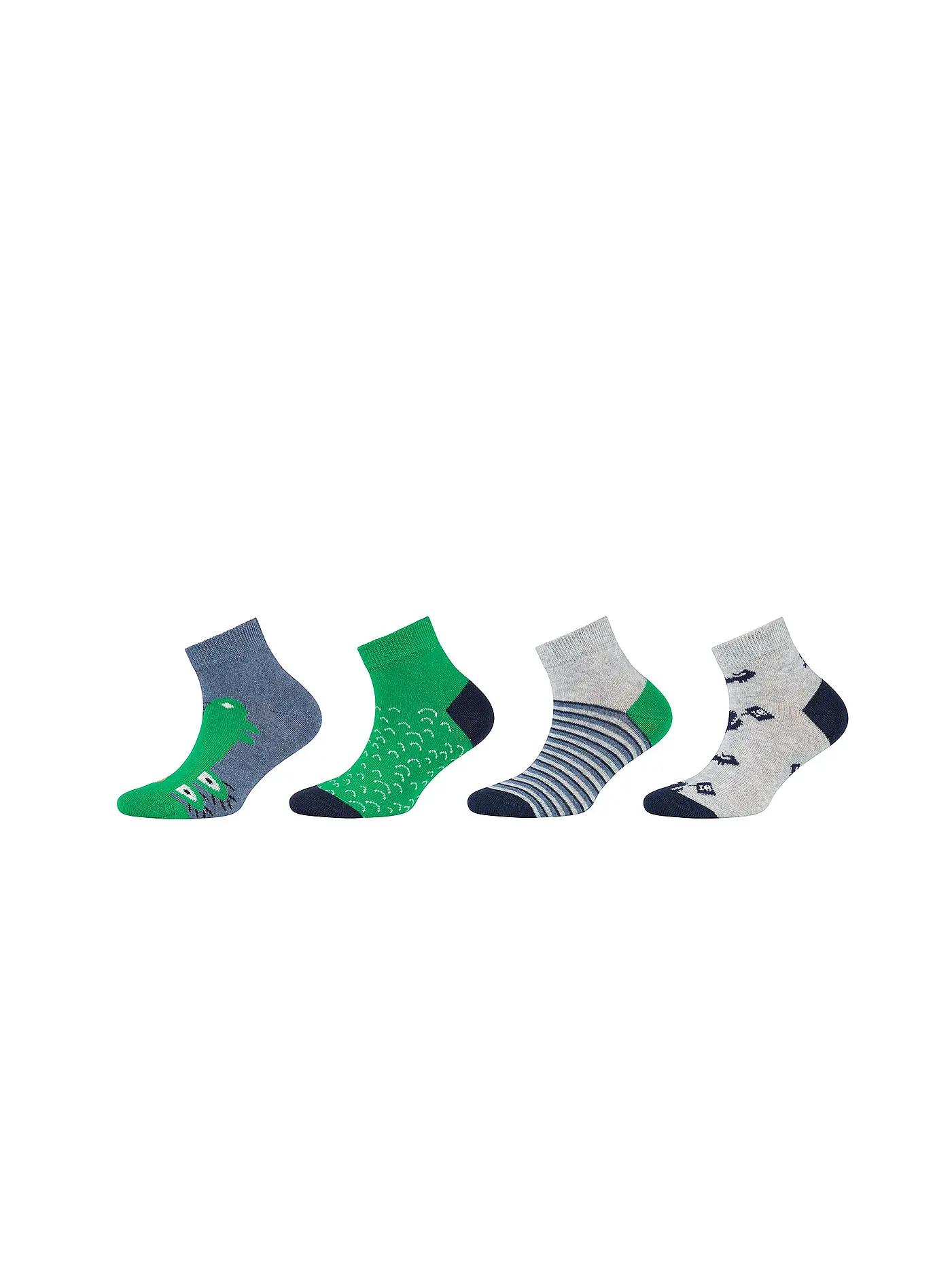 CAMANO | Jungen Sneaker Socken 4er Pkg. blue | grau